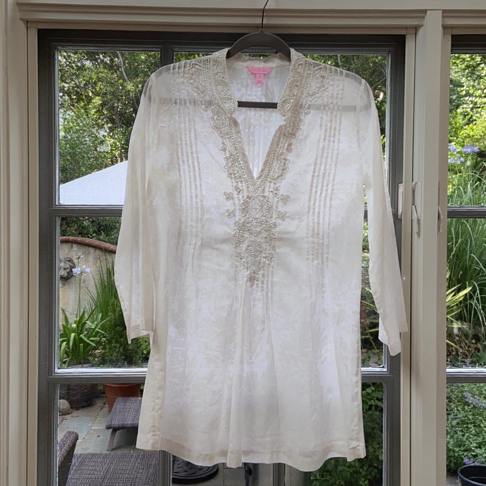 Lilly Pulitzer Medium  White Patterned  Tunic